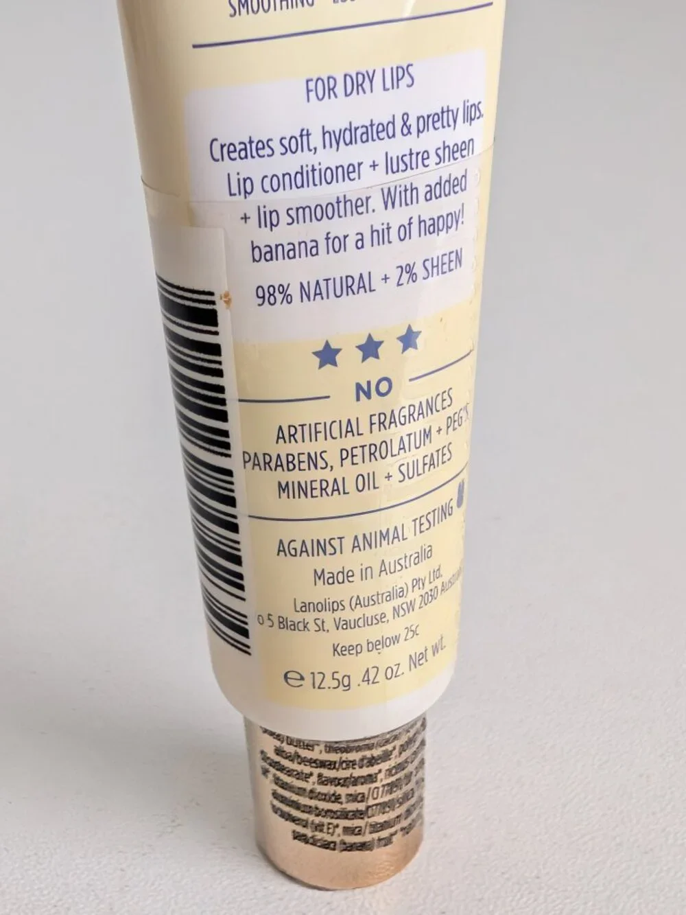 Lanolips Banana Balm Lip Sheen 3-in-1 Lip Balm .42oz Travel Size SEALED